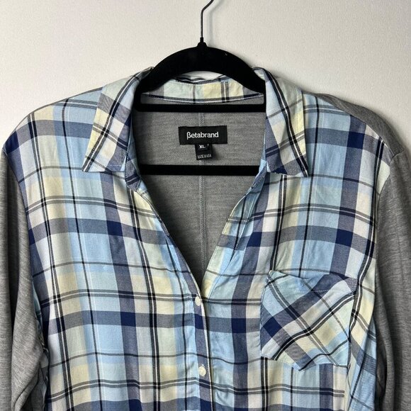 Betabrand checkered button up top women’s size XL - Picture 2 of 8